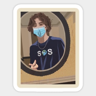 Timothée Chalemet SOS Earth Sticker